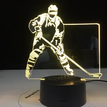 

Ice Hockey Game 3D 7 Color Lamp Visual Led Night Lights For Kids Touch Usb Table Lampara Lampe Dropshipping Best Products