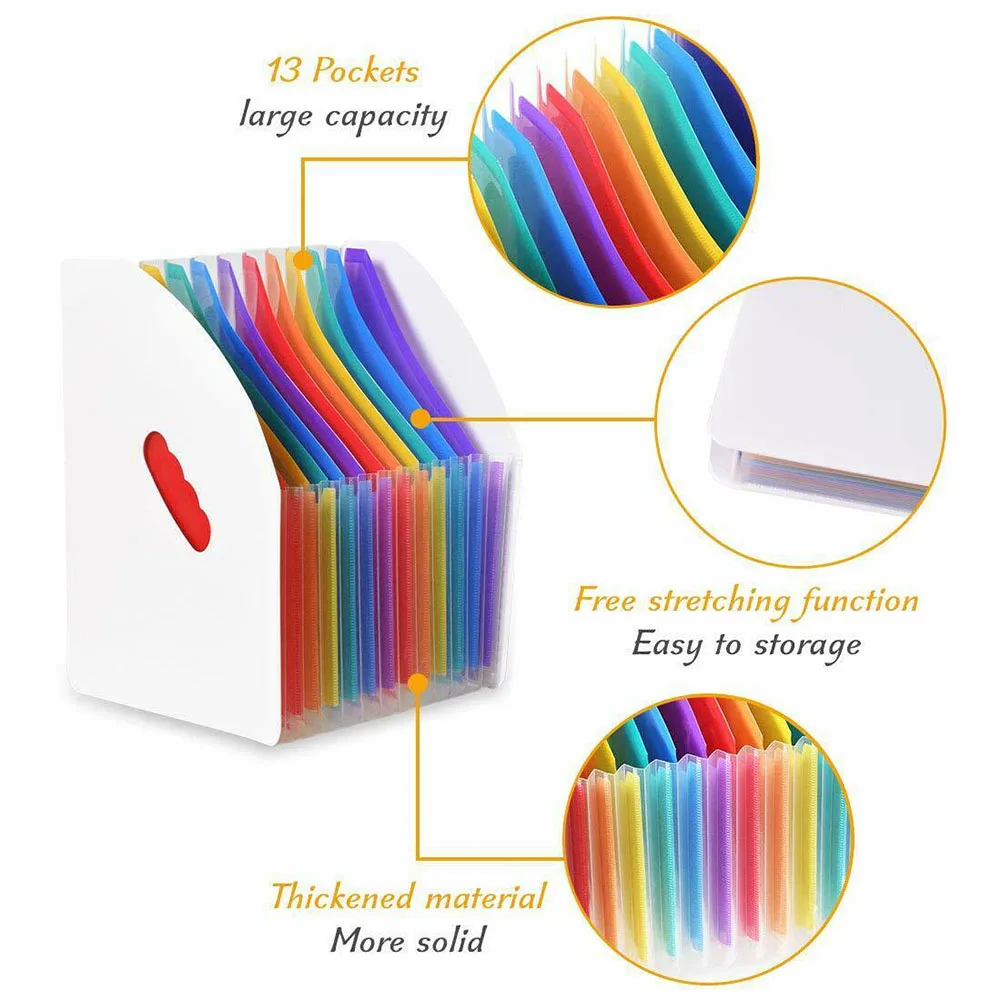  A4 Gifts Document Organiser Protective Student Stationery Expanding Receipt Envelopes Desk Storage 