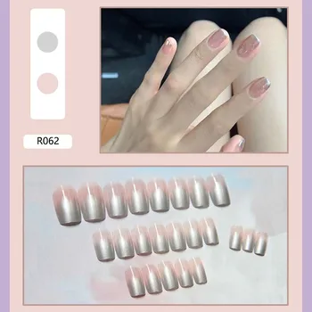 

24pcs Creativity Jelly Fake Nails Press On Nails Manicure Nail Art Decoration Fullcover Tips With Glue Nail Tip