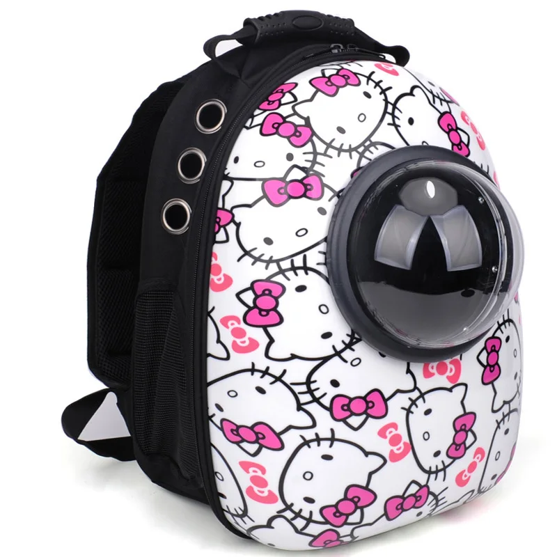 QQQPET Portable Pet Carrier Bag Outdoor Travel puppy cat bag Transparent Space Beautiful Breathable Pet Backpack Capsule - Цвет: WhiteK.T