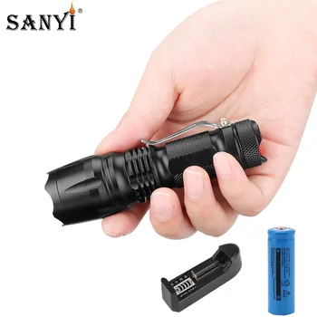 

LED Tactical Flashlight Ultra Bright Torch Camping Light 3 Switch Modes Waterproof Zoomable Focus Bicycle Light Use AA 14500