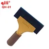 QH-01 Gold Aluminum Short Handle Scraper Power Squeegee Aluminum Handle Scraper With Blue Max Rubber Blades 1