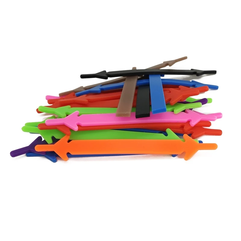 12pcs Elastic No Tie Shoelaces Lazy Flat Silicone Shoelace For Running Sneakers Stretched Strings Quick Lock Slip-On Shoe Laces