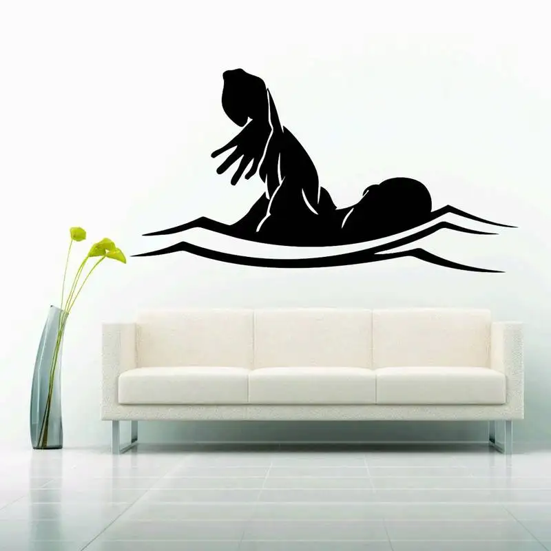 Swim Wall Sticker Car Swimmer Decal Swimming Posters Vinyl Wall Decals