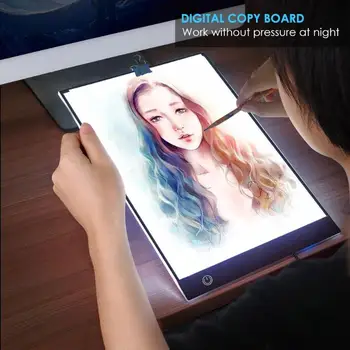 

A4 Digital Graphics Tablet LED Drawing Tablet Thin Art Stencil Drawing Board Light Box Tracing Copy Pad Stepless Dimming Gifts