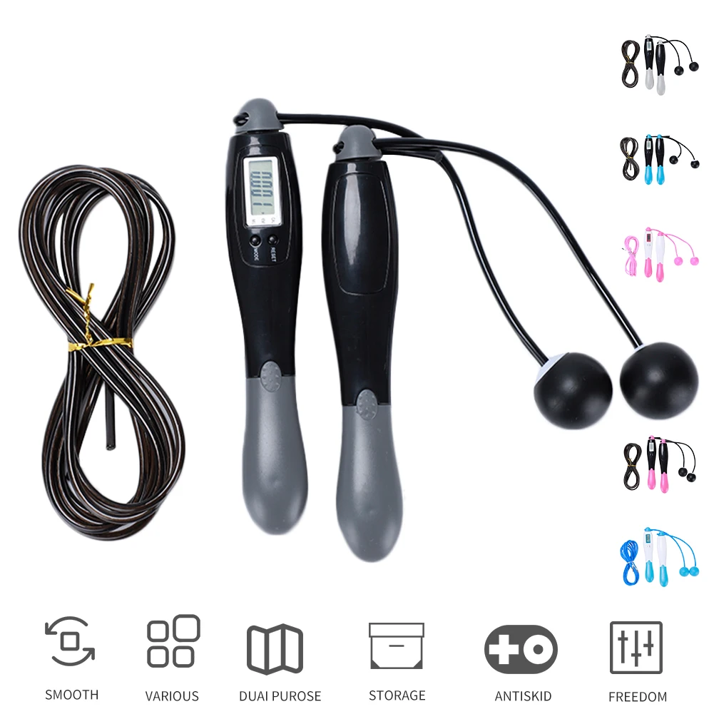 Corde à Sauter Sans Fil Avec Compteur - Écran LCD (temps, Sauts, Calories) - Poignées Antidérapantes - Pour Fitness à Domicile - 8