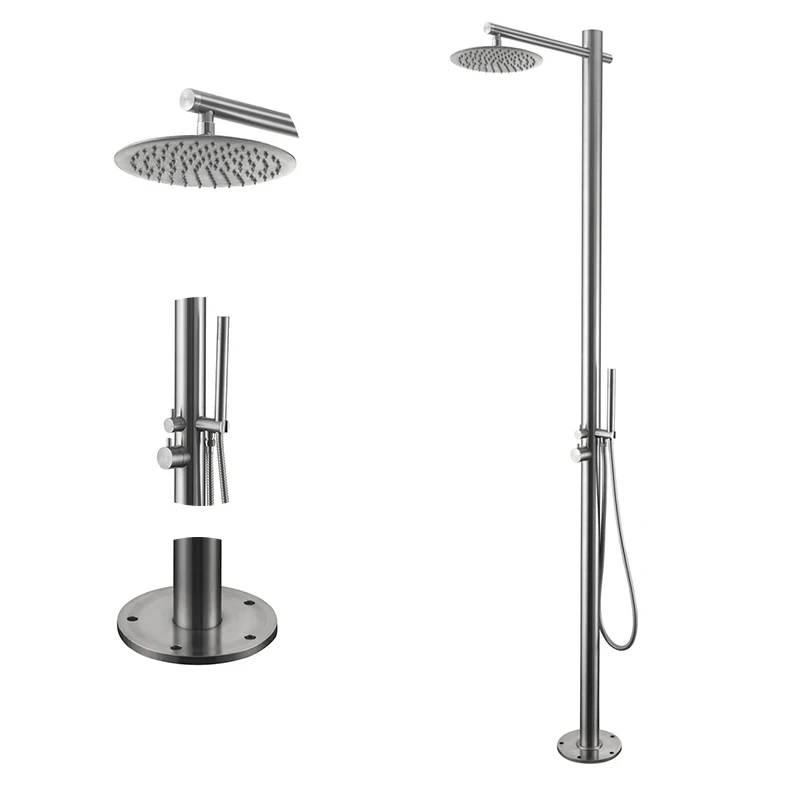outdoor faucet A10 Напольный смеситель для душа Матовый никель открытый смеситель для душа отдельно стоящий для ванной душевая колонна для пляжа сауна кран для душа комплект - Цвет: outdoor faucet A10