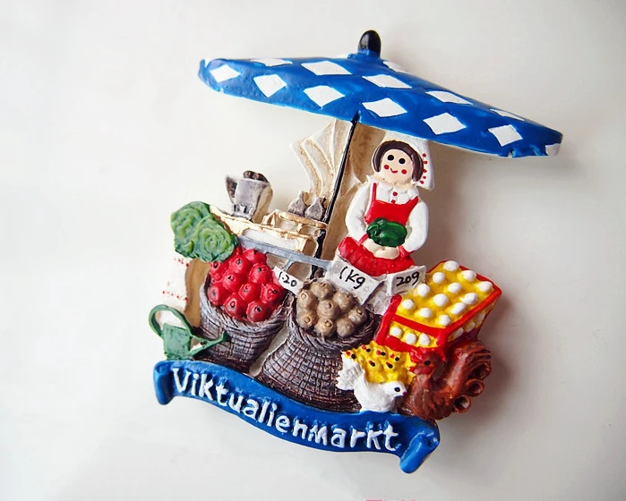 Расписанный вручную Munich, Viktor Alien маркет 3D магнит на холодильник для путешествий Сувенир Холодильник Магнитные наклейки подарок