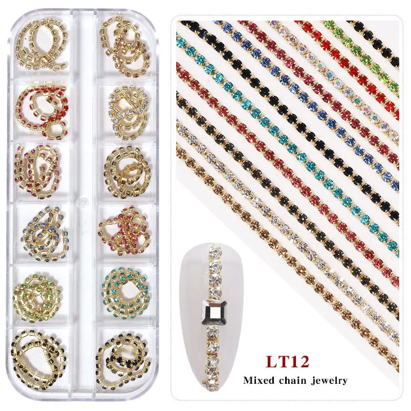 Perle Metall Nail Art 3D Legierung Flatback Strass Ohrstecker Kaviar Perlen Schmuck Maniküre DIY Dekor Box Set für kreative Dekorationen – Detail 15