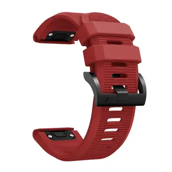 

26mm silicone Watchband For Garmin Fenix 6X /5X/Fenix 3/Fenix 3 HR wrist Watch Strap black metal buckle Quick Release Easy fit