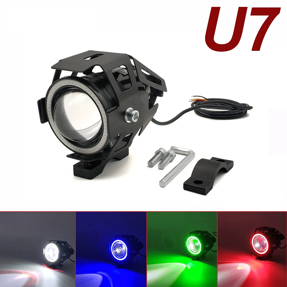 

U7 LED Light Motorcycle Angel Eyes Headlight Spotlights Auxiliary Bright Fog Light For Ducati HYPERMOTARD 821 939 SP 748 916 996