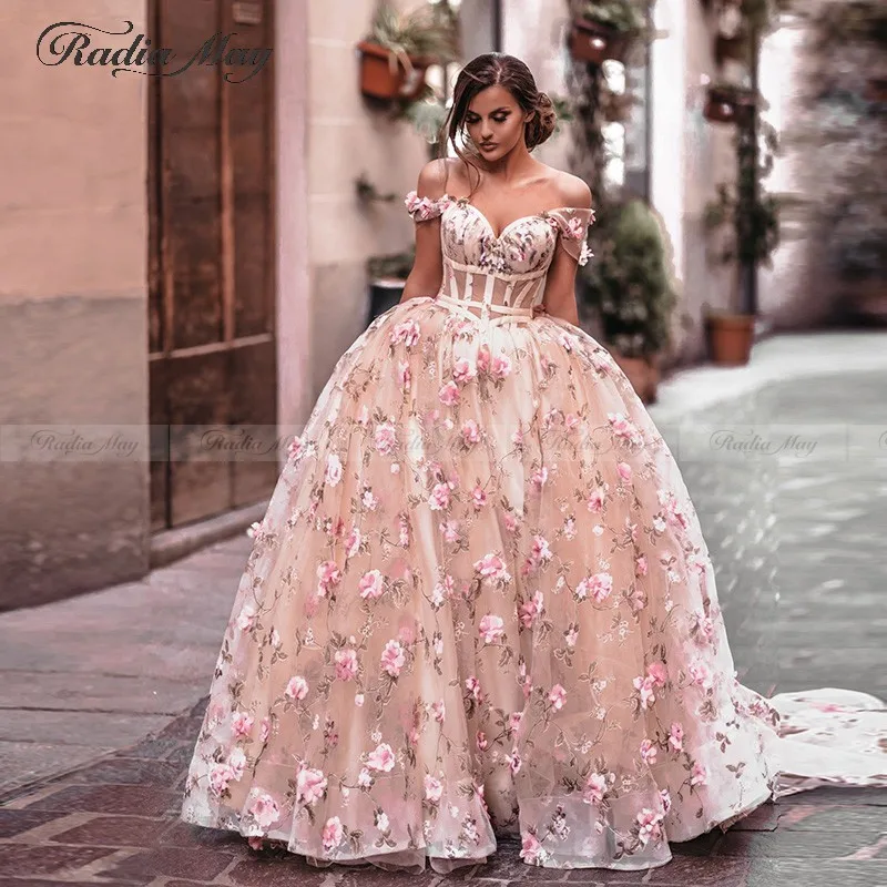 same as picture Арабские 3D цветочные Розовые Бальные платья для выпускного вечера элегантные с открытыми плечами дубайские Вечерние наряды корсет женское вечернее платье - Цвет: same as picture