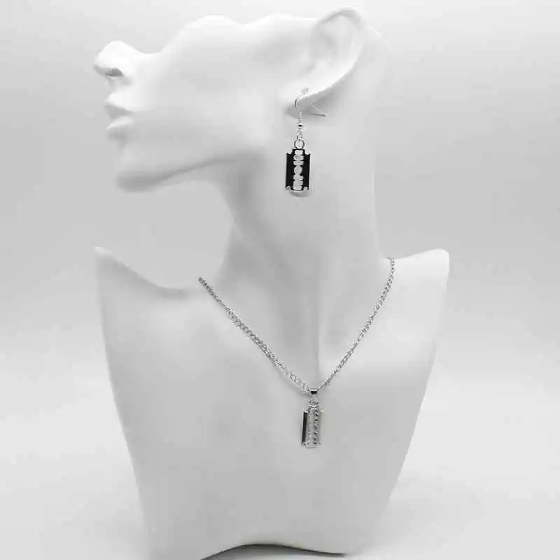 Модные серьги с металлическим лезвием в стиле панк мужские и женские