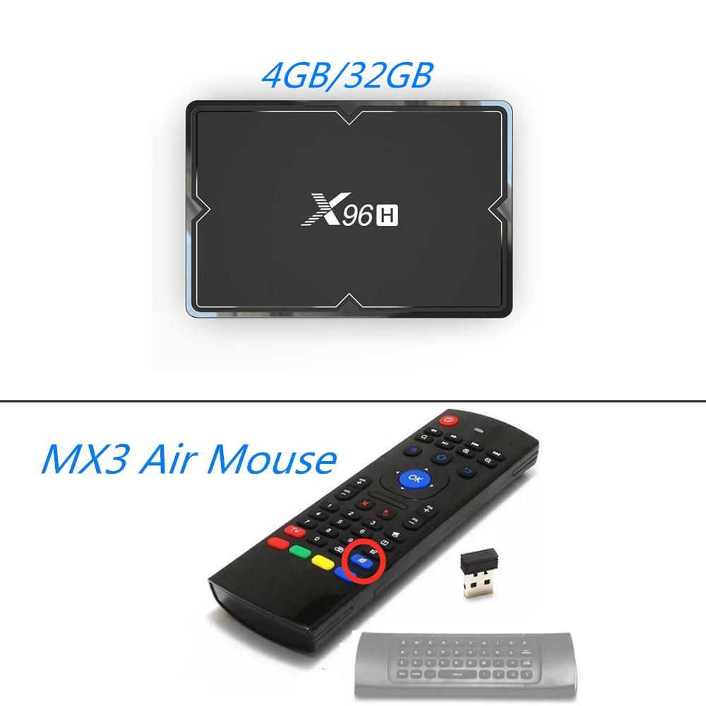 X96 H Android 9,0 Allwinner H603 Смарт ТВ коробка 4 ядра, 4 Гб оперативной памяти, 32 Гб оперативной памяти, 64 ГБ 4 к HD медиа плеер 2,4G 5G, Wi-Fi, BT4.1 Декодер каналов кабельного телевидения X96H - Цвет: 4G 32G MX3 Air Mouse