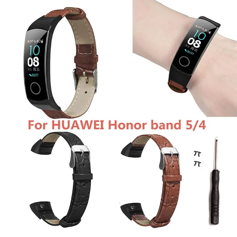 Сменный износостойкий кожаный ремешок для наручных часов для huawei Honor Band 5/4, аксессуары для браслетов, ремешок для часов