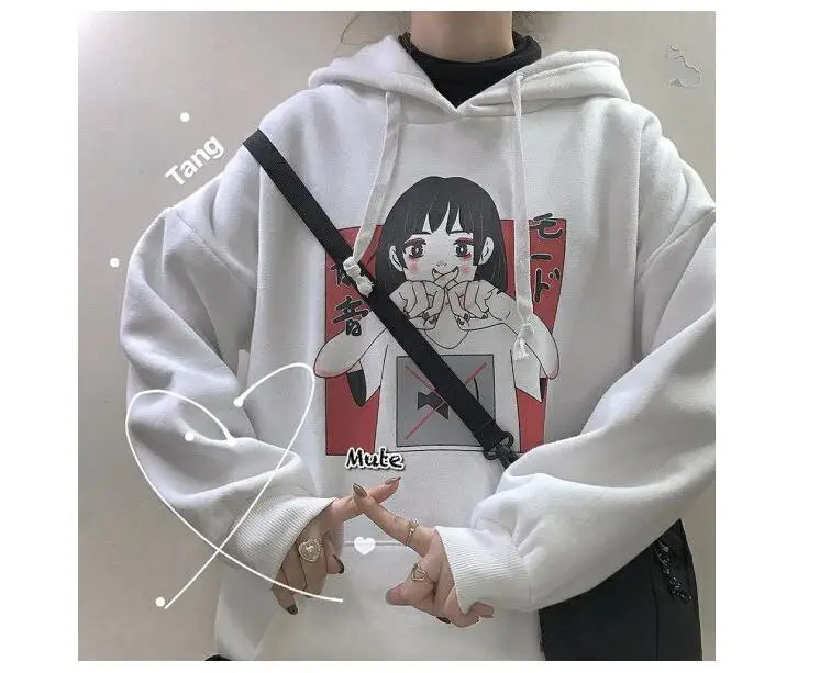Fashion Sweatshirt Hoodie For Women Clothing Korean Harajuku Streetwear Long Sleeve Hooded Sweatshirts Female Top