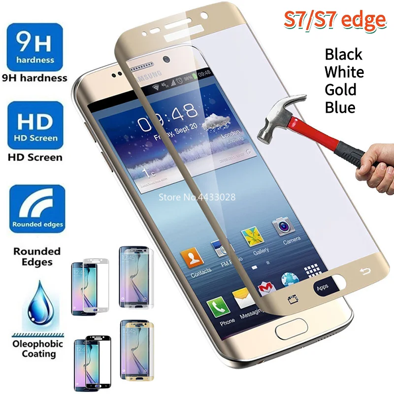 3D изогнутый для Samsung Galaxy S7 Edge полное покрытие закаленное стекло Защита экрана S7edge