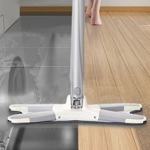 Floor X-type Mop With 3pcs Reusable Microfiber Pads Hand-free Wash 360 Degree Rotation Flat Mop For Home Household Cleaning Tool