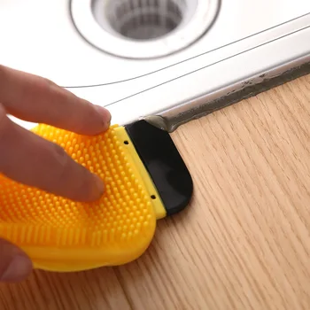 

Kitchen Cleaning Silicone Brush Multi-function Magic Cleaning Washing Tool Pan Dish Bowl Sponge Scraper With Soap Dispenserr
