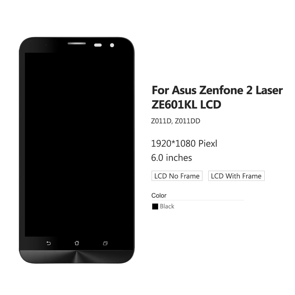 6 インチ液晶ディスプレイasus Zenfone 5 2 レーザーze601kl 601kl Z011dとフレームフルアセンブリ交換 Aliexpress Cellphones Telecommunications