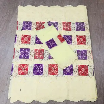 

Amazing Party Dress Material Set 5Y African Cotton Lace Fabric With 2Y Swiss Voile Lace Fabric For Sewing Dress NCV52