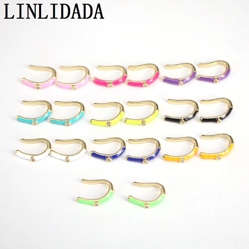 

10Pairs, Fashion Jewelry small gold hoop earring, minimalist enamel earring, simple jewelry