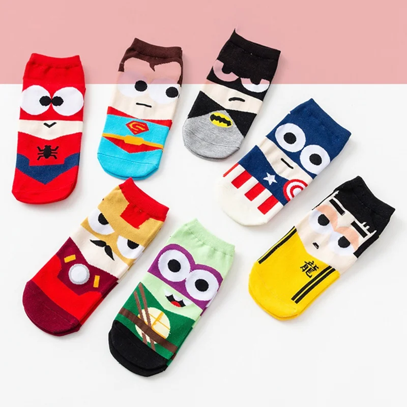 

Women Socks Cotton Avenge Men Male Short Sock Colorful Breathable Cartoon Socks
