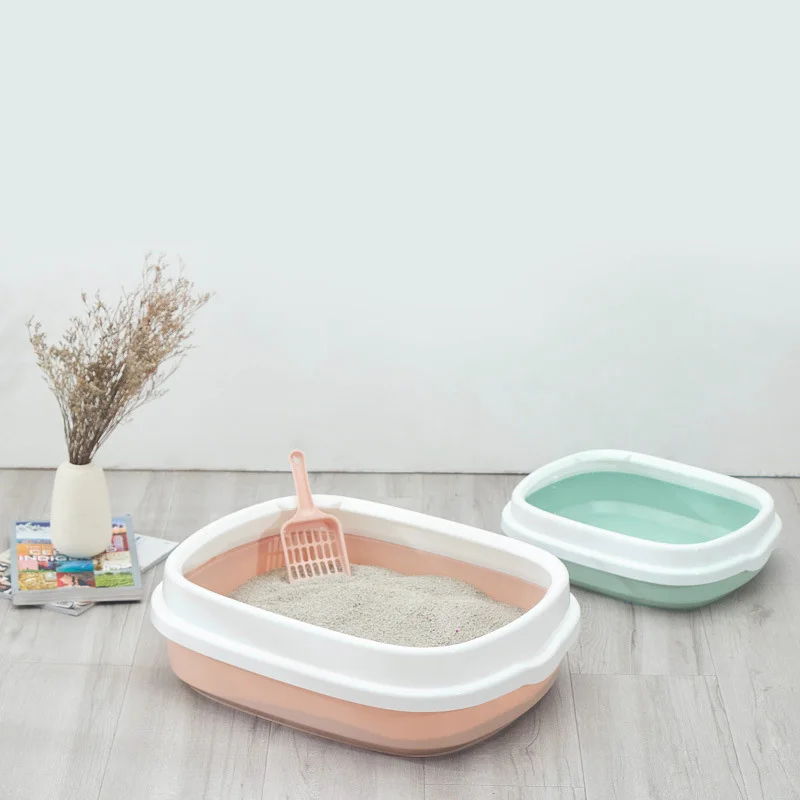 Pet Cat Toilet Semi-enclosed Bedpan Anti Splash Cats Litter Box Large Detachable Cat Toilet Cat Pet Supplies to Send Cat Shovel