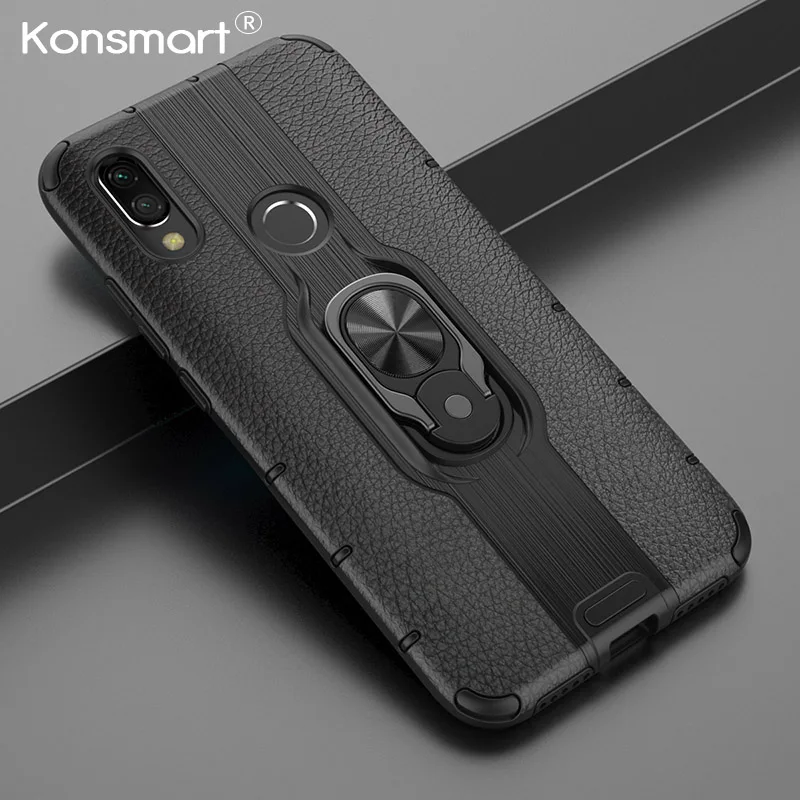 

2019 Newest Design Hybrid Car Holder Mobile Phone Case For Xiaomi Redmi 7 Anti Shock Back Cover Global Redmi7 Cases KONSMART