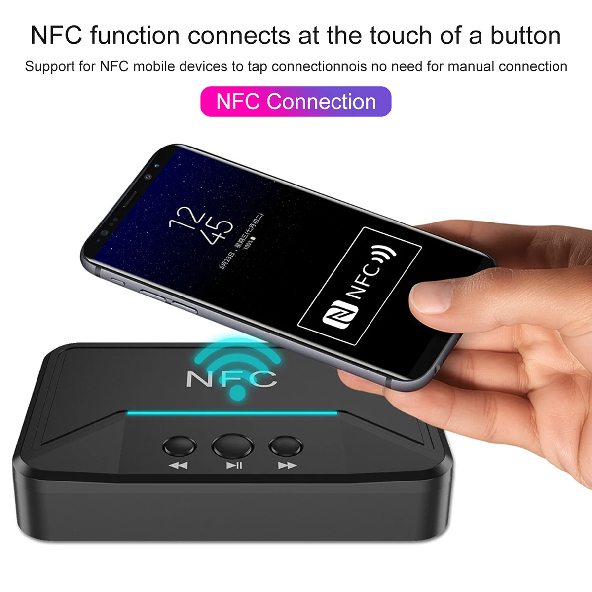 NFC BT5.0 приемник с низкой задержкой HiFi беспроводной USB порт аудио адаптер с 3,5 мм AUX 2RCA для домашнего аудио усилителя