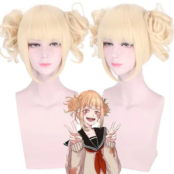 

VICWIG Girl Cosplay Wig Blond Synthetic Anime Wig with Double tails for Women Cos
