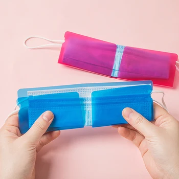 

10Pcs Foldable Box For Face Mask Storage Disposable Mask Clip Dust Container Storage Box Plastic Random Color