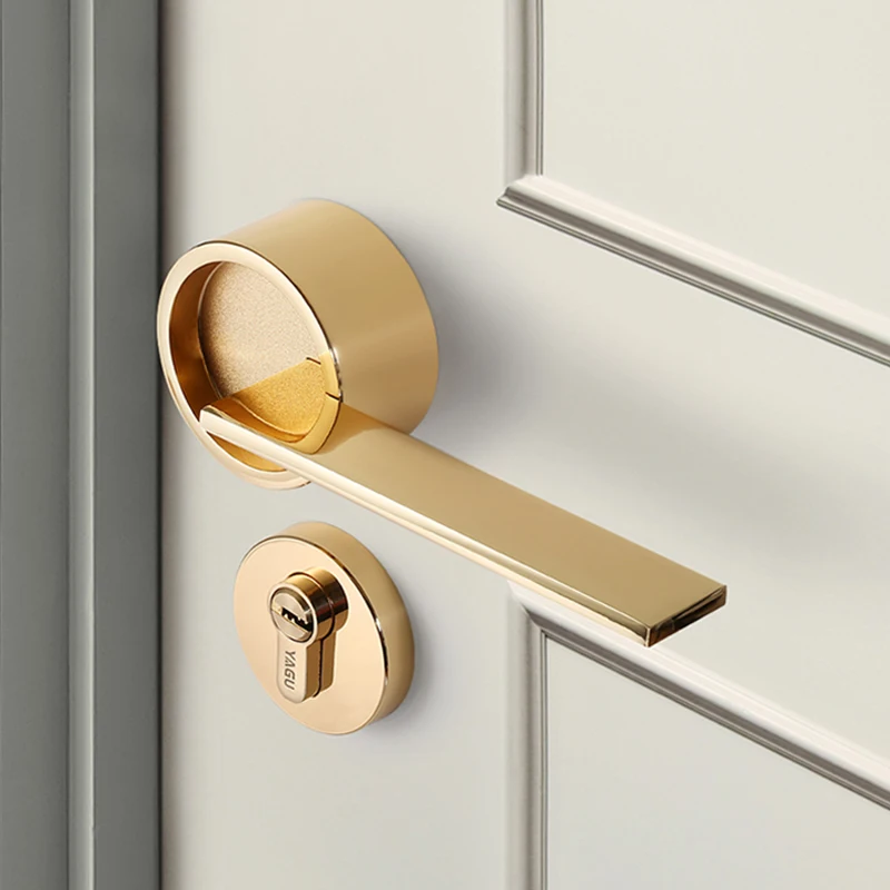  1 Set Simple Fake Door Lock American Style Retro Bedroom Door Handle Lock Interior Anti-theft Room  - 4000065263041