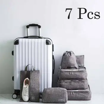 

7PCS Packing Travel Bags Luggage Storage bag Organizer Travel Compression Suitcase Bags Portable Storage Case