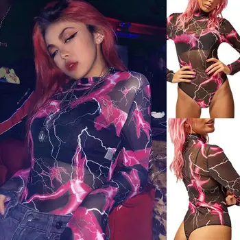 

Sexy Women Jumpsuit Long Sleeve Bandage Bodysuit Leotard Tops Blouse Jumpsuit Rompers /BY