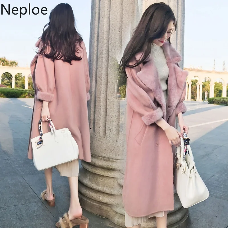 Neploe Thicked новые корейские облегающие средней длины зимнее пальто для женщин топорщенный воротник короткая куртка Casaco Feminino 46462