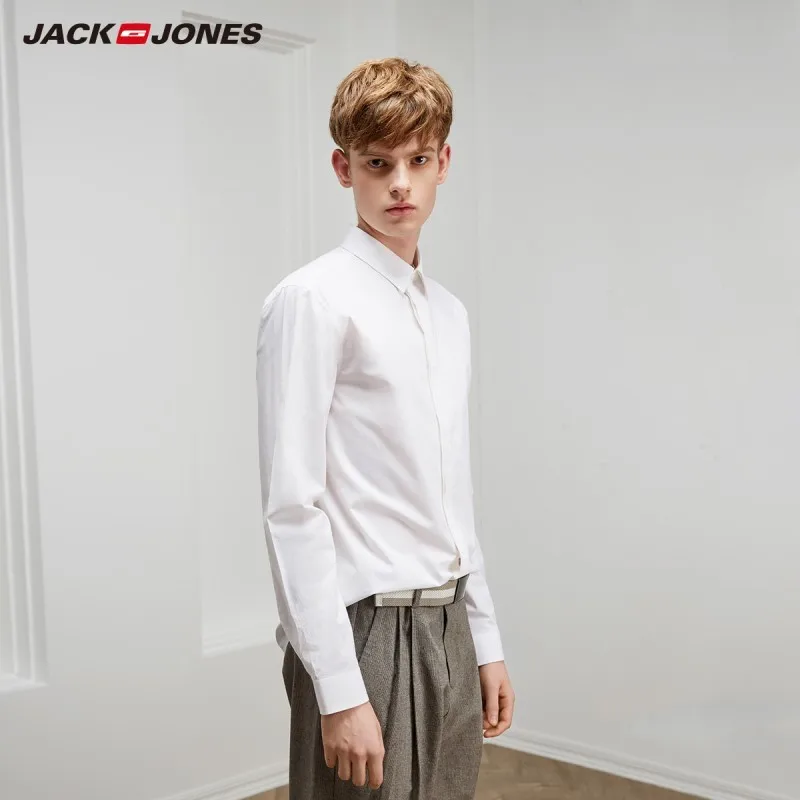JackJones мужская деловая умная Повседневная рубашка с длинными рукавами 219105554 - Цвет: BRIGHT WHITE
