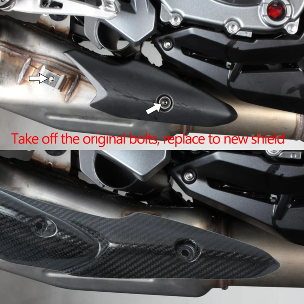 1x Motorcycles Exhaust Pipe Heat Shield Protector Guard Cover Carbon Fiber Style