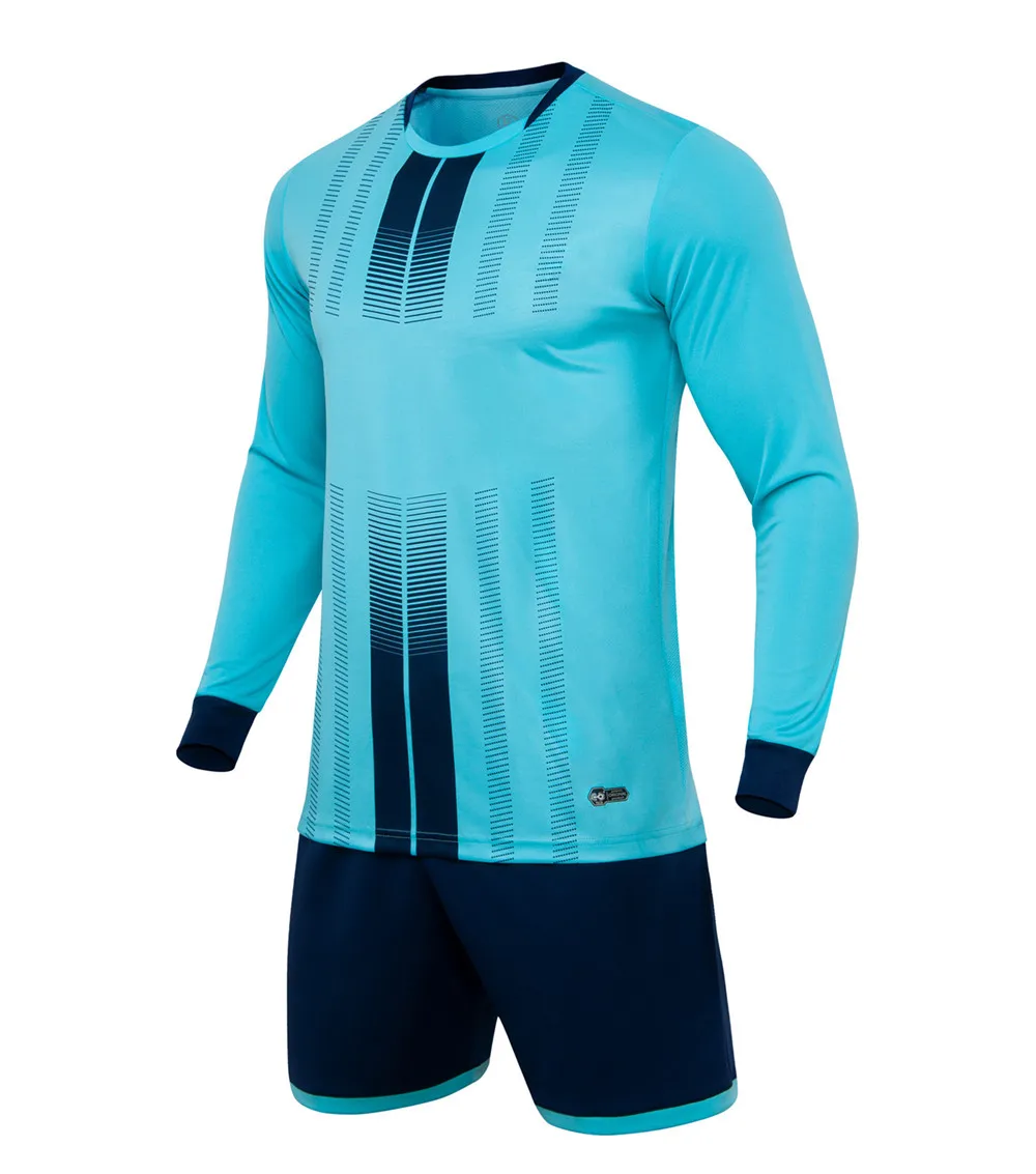 M07 Light blue Футбольные майки для взрослых и детей, комплекты одежды для футбола для мальчиков и девочек, детская тренировочная форма с длинными рукавами, спортивный костюм, можно настроить - Цвет: M07 Light blue