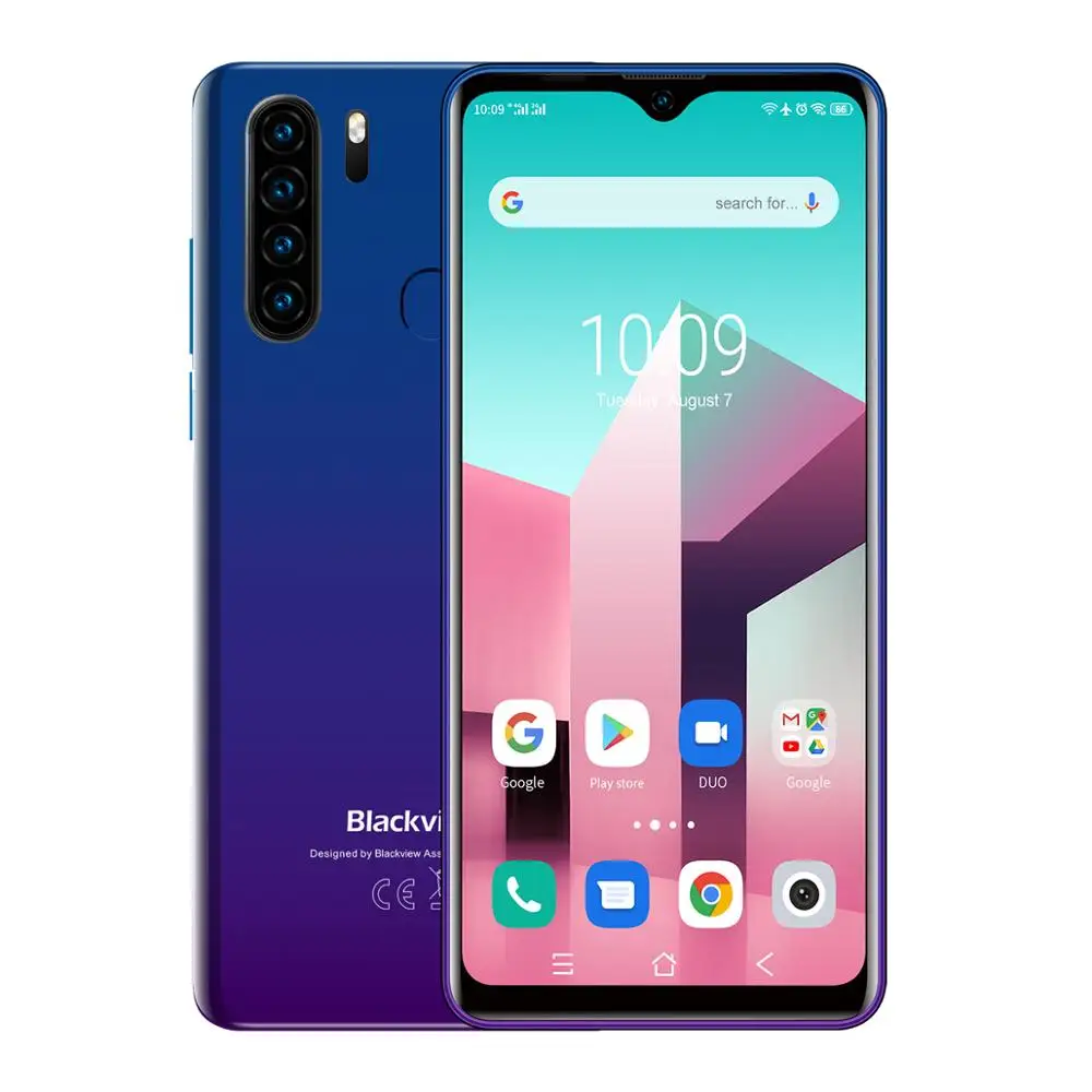 cellphones android Blackview A80 Plus 6.49'' 4GB+64GB MT6762D Octa Core Android 10.0 Smartphone 13MP Quad Camera 4680mAh 4G NFC Mobile Phone motorola moto g cell phone Android Phones