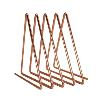 

1pc Simple Desktop Bookshelf Triangular Iron Art Book Rack Home Decoration for Newspaper Magazine Rose Gold