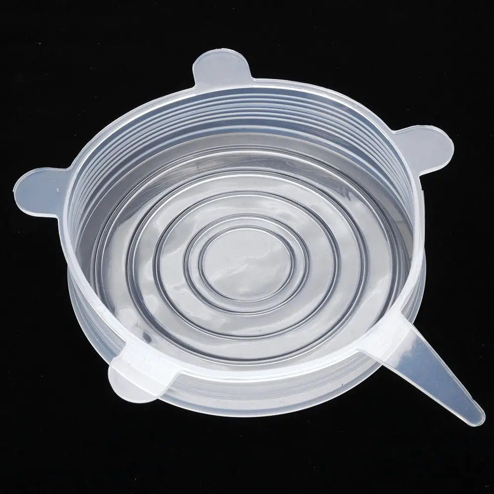 6 шт Силиконовые эластичные крышки Универсальная крышка Силиконовая чаша крышка для кастрюли силиконовая крышка сковорода для приготовления пищи свежий чехол Чехол для микроволновой печи