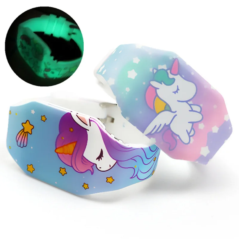 Relojes luminosos de unicornio para niños y niñas, reloj electrónico con LED Ocean World, para estudiantes, 1 Uds.