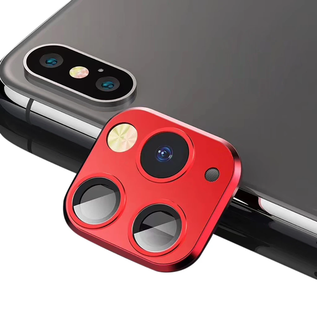 Для iPhone X XS MAX Замена камеры на Поддельные iPhone 11 Pro Max объектив камеры изменение секунд защитное кольцо крышка металлический экран объектива# B