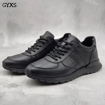 

GYXS 2020 Genuine Leather Men Sneaker Casual Sports Shoes Lace-up Male Shoes Comfortable Breathable Walking Outdoor zapatos
