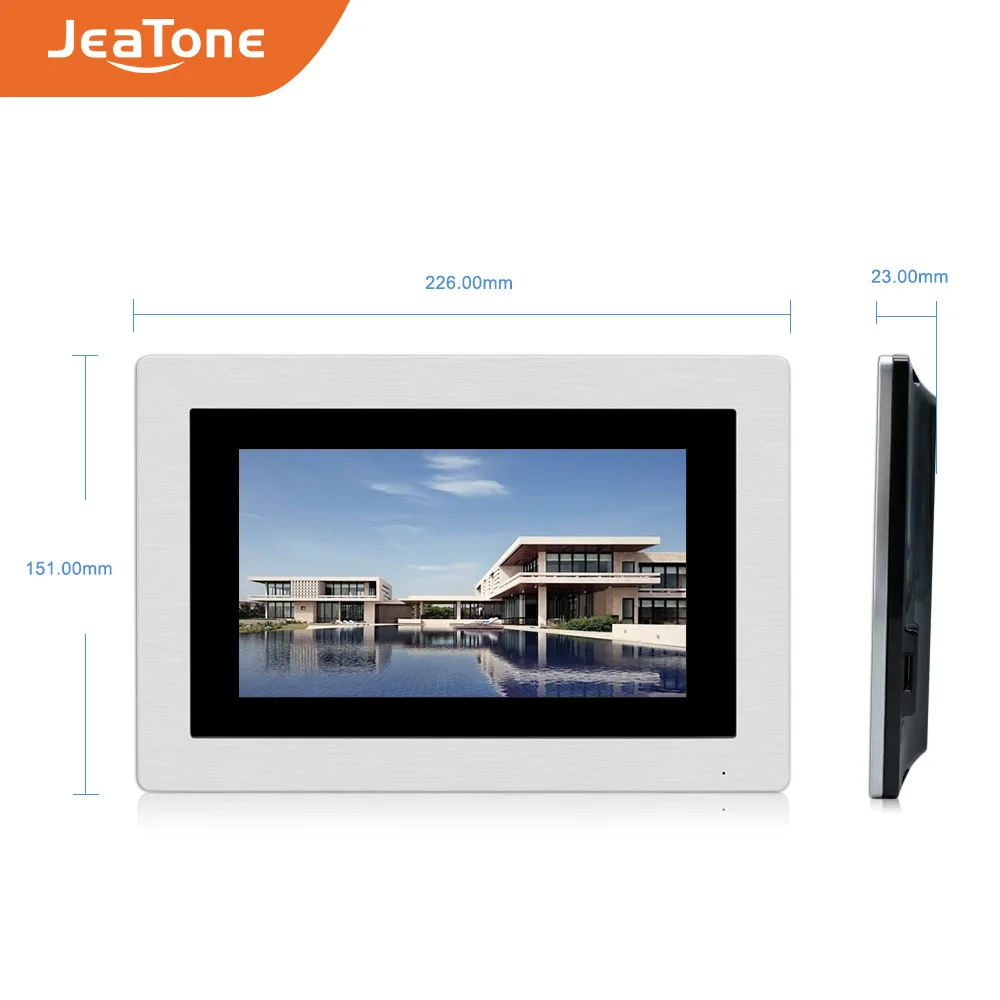 ЖК монитор с сенсорным экраном JeaTone 7 дюймов проводной видеодомофон дверной