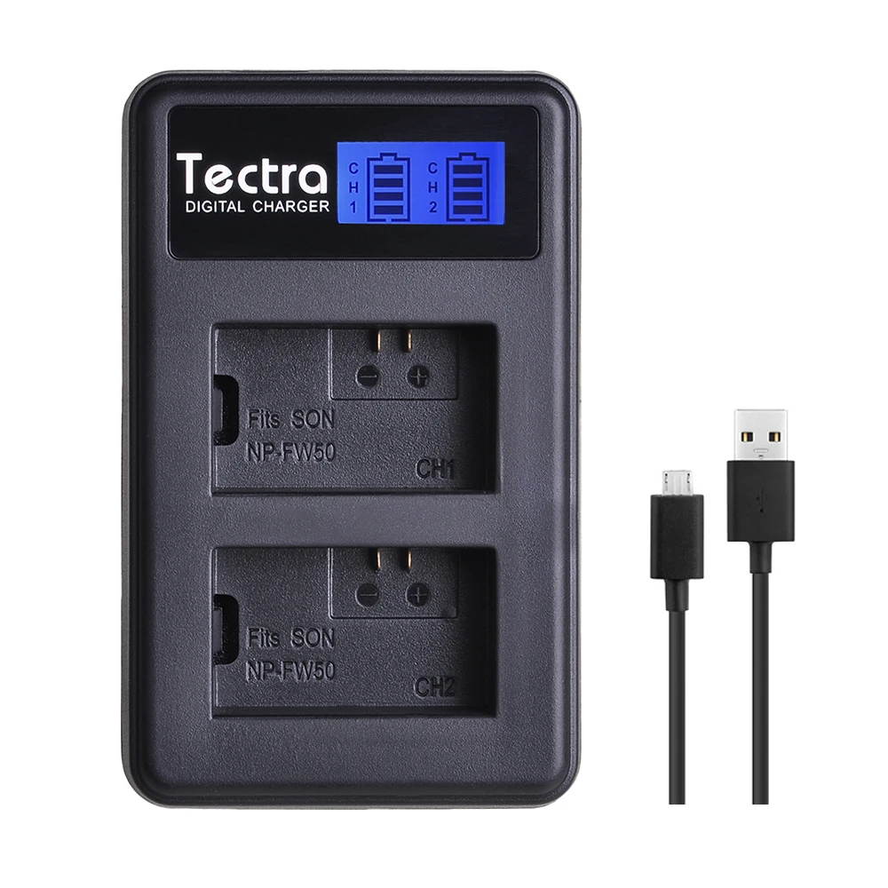 Tectra 3 шт. NP-FW50 NPFW50 NP FW50 Батарея+ ЖК-дисплей USB Dual Зарядное устройство для sony NEX-7 NEX-5N NEX-F3 NEX-3D NEX-3DW NEX-3K акумуляторная батарея