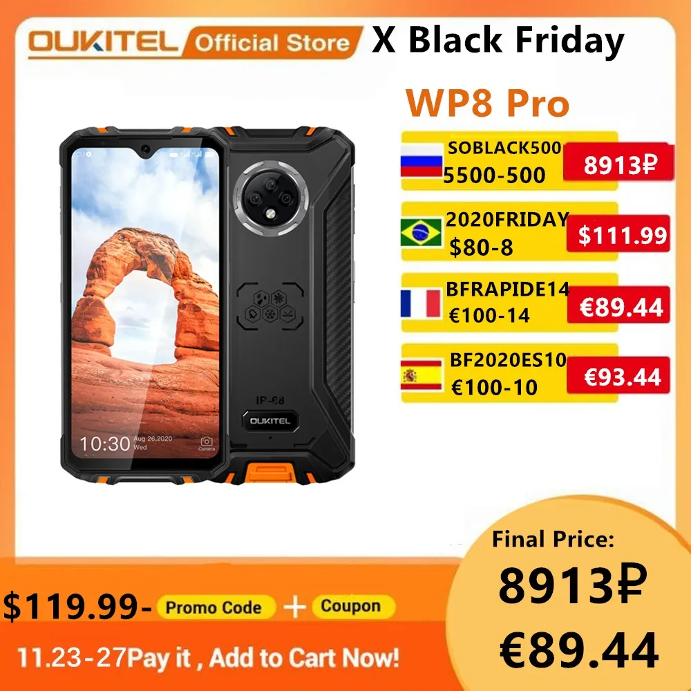 OUKITEL WP8 Pro Smartphone NFC IP68 Rugged Sports