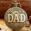 Bronze DAD Design Birthday Gift Quartz Pocket Watch Vintage Pendant Fob Chain Pocket Clock ► Photo 2/6