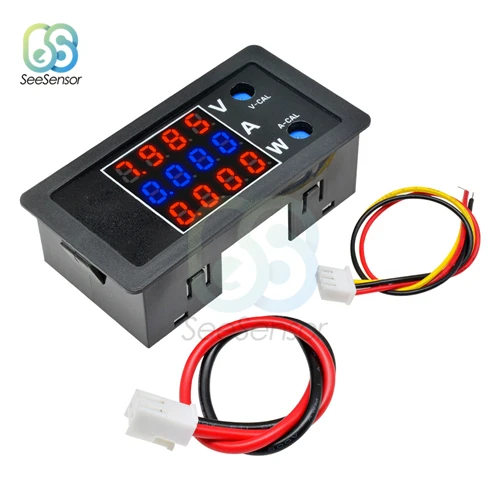 DC 50V 100V 5A 10A Digital Voltmeter Ammeter Wattmeter Power Current Voltage Meter 250W 1000W High Power Volt Detector Tester 100V 10A 1000W